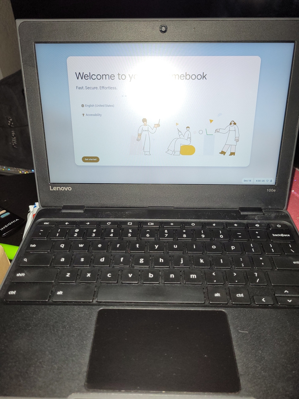 Lenovo 100e Chromebook Laptop in Black